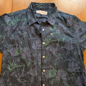 Limited Run PDL Peau de Loup Blue Starburst/Palmetto Short Sleeved Button-Up